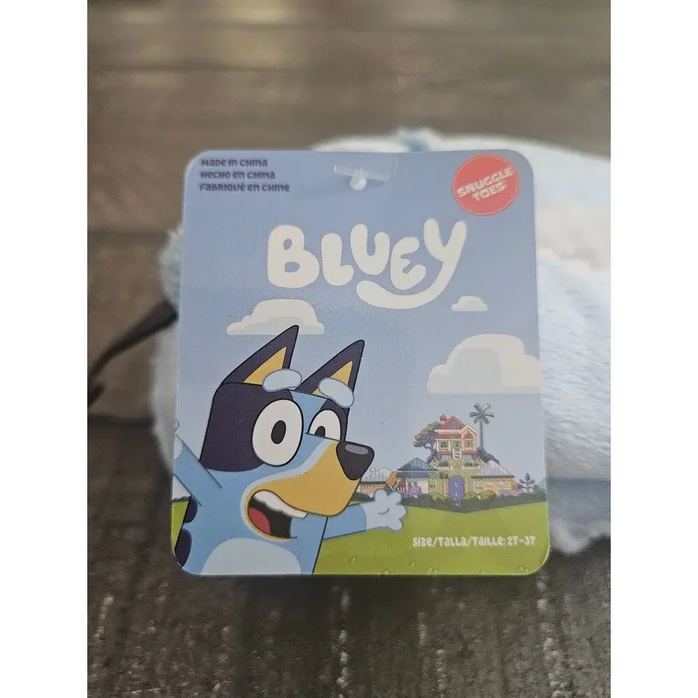 Bluey and Bingo Toddler Baby Snuggle Toe Soft Fuzzy Slippers NWT Size 2T-3T